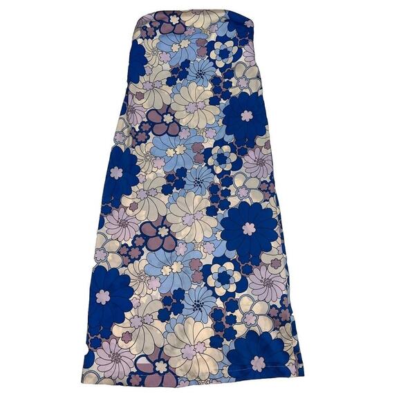 Zara Strapless Floral Dress - Blue and Purple - Picture 2 of 14